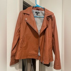 Brown Faux Leather Jacket